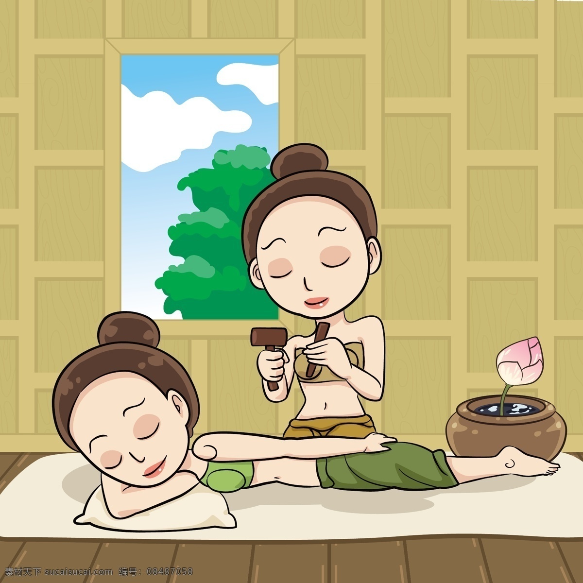 泰式 按摩 马 杀鸡 推拿按摩 正宗 古法 触及 皮肤 传统 放松