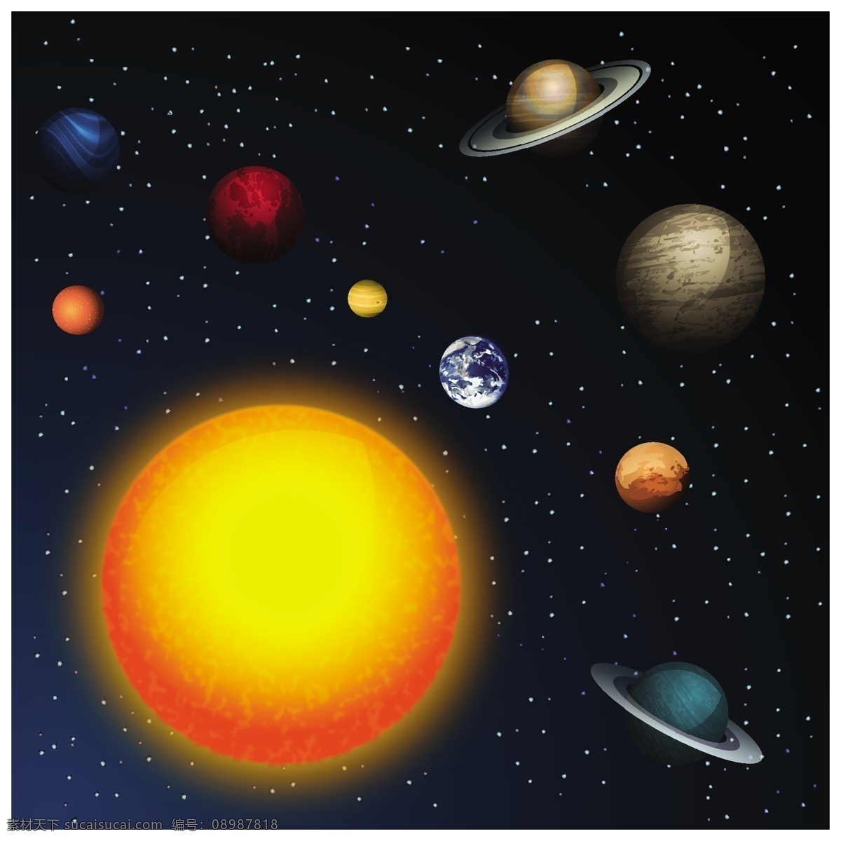 术空星系 地球 太阳 轨道 星系 黑色