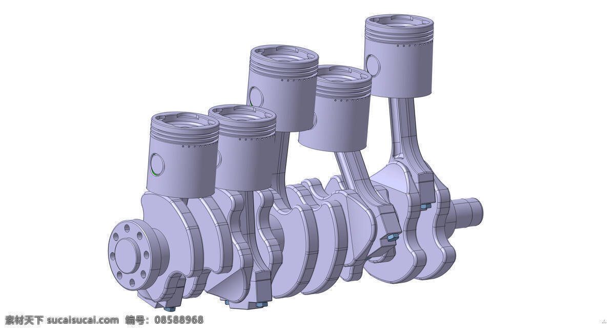 r5 曲轴 沃尔沃 电机轴 气缸 活塞 r5的 3d模型素材 其他3d模型