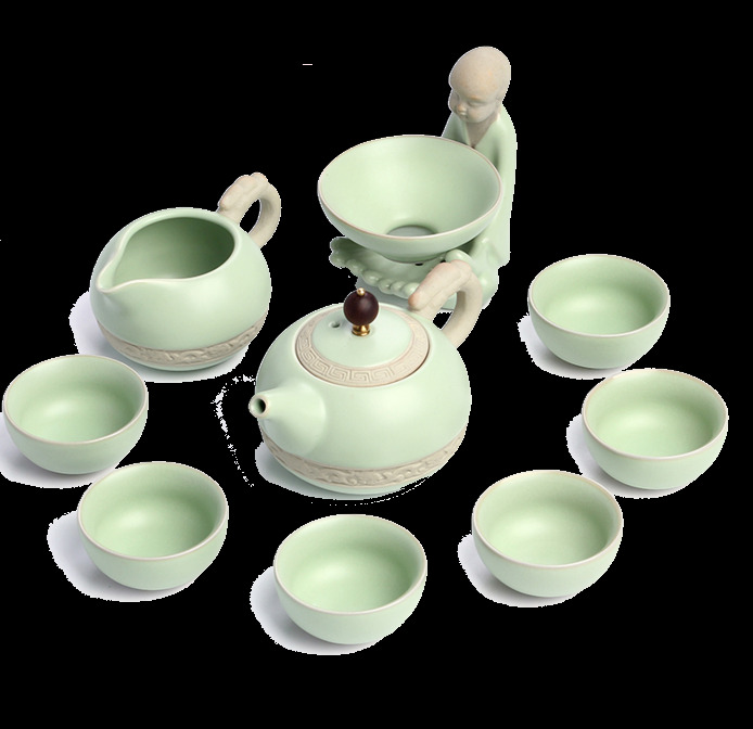 清新 淡绿色 茶具 产品 实物 茶壶 产品实物 浅色茶杯 浅色茶具 清新风格