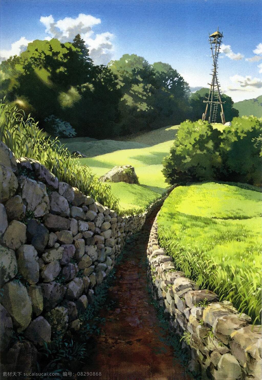 宫崎骏 场景 风景漫画 动漫动画