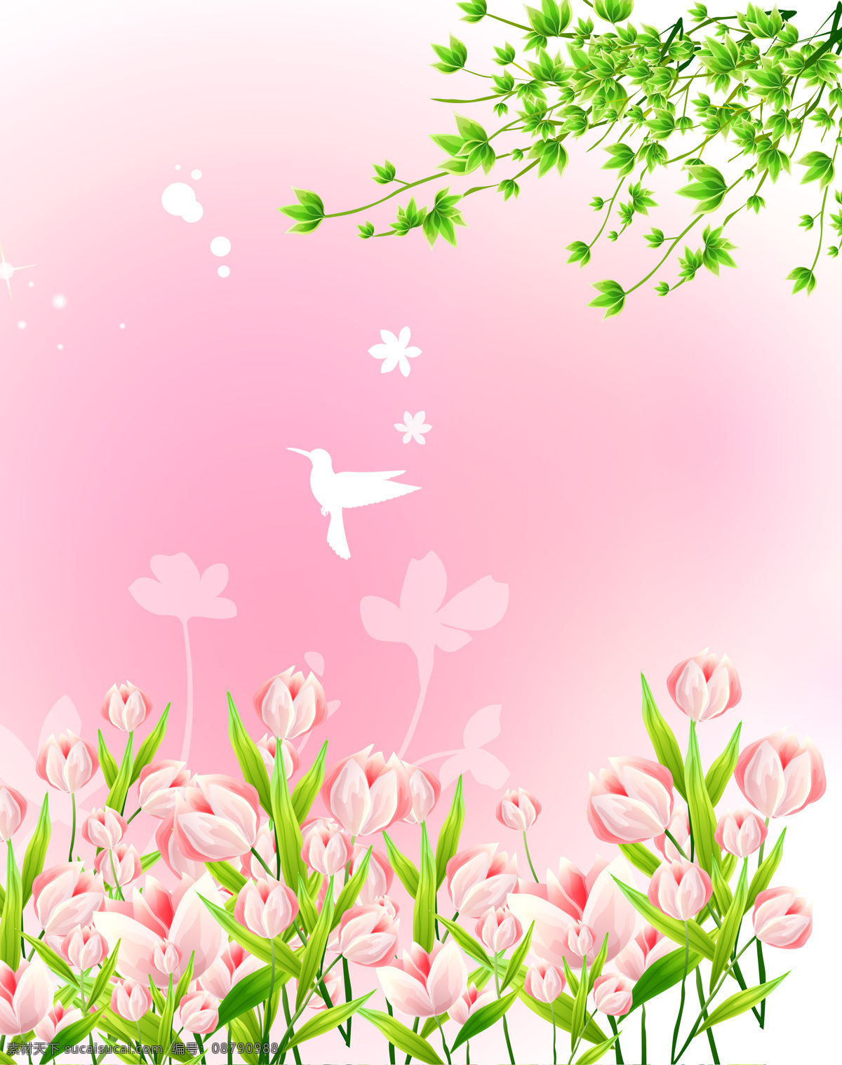 花朵 移门 底纹边框 红花 花朵移门 绿叶 鸟 设计图库 移门图案 家居装饰素材