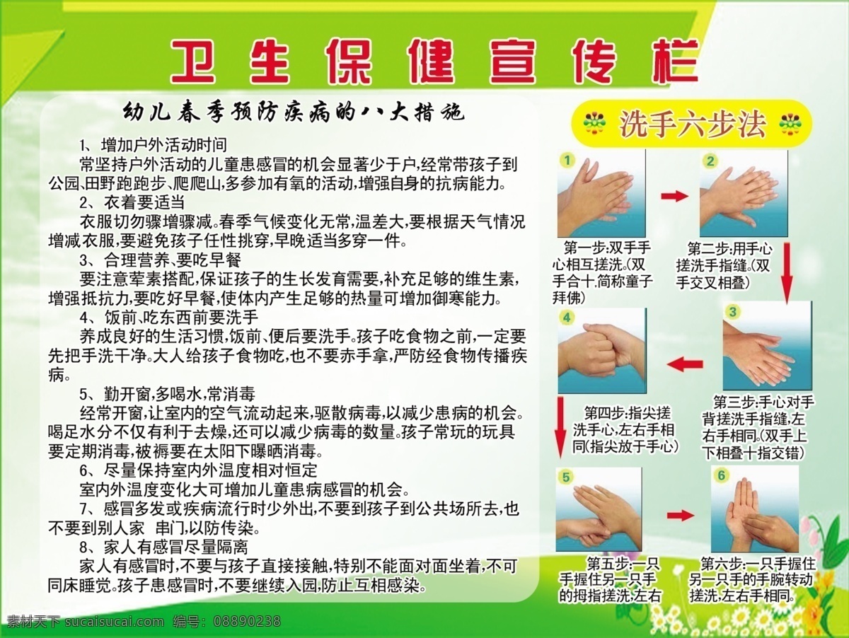 卫生保健 卫生 保健 健康 洗手 幼儿园 展板模板 广告设计模板 源文件