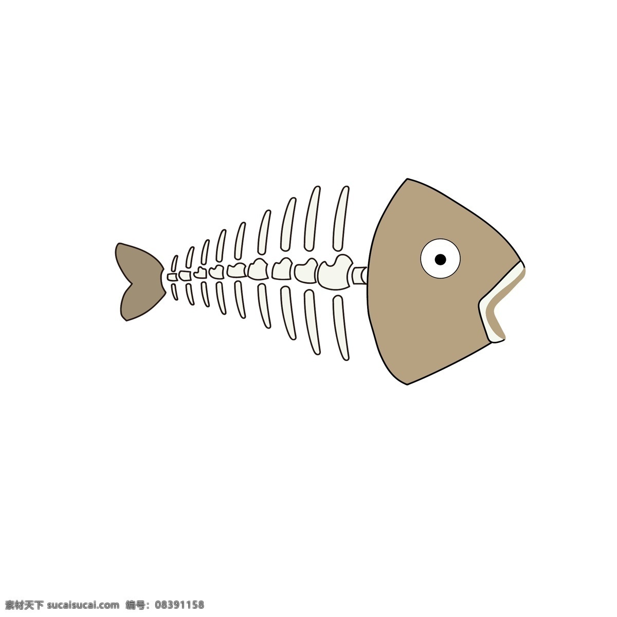 卡通鱼骨头 卡通 动物 鱼 鱼骨头 鱼骨 结构 卡通设计