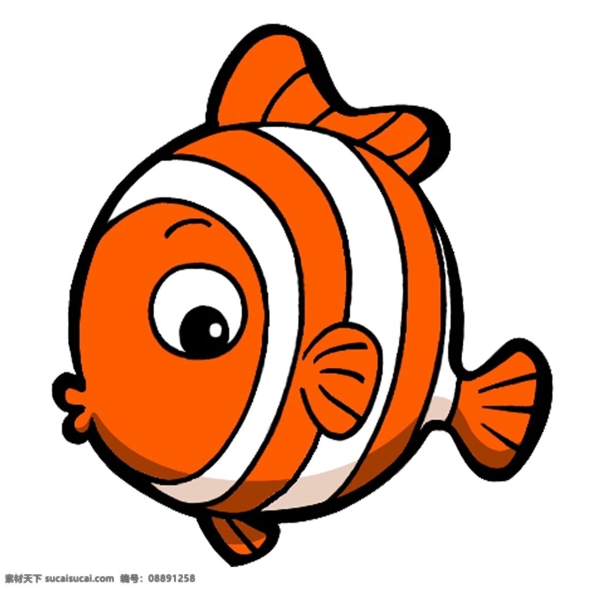 海洋 动物 系列 小丑 鱼 q 版 卡通 可爱 元素 海洋动物 q版 小丑鱼 生物 小动物