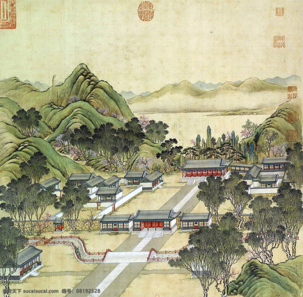 圆明园 四 十景 图 之一 　 正大光明 文化艺术 绘画书法 设计图库 300