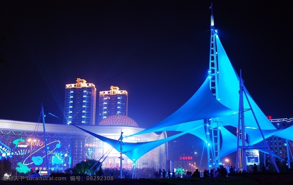光谷夜景 武汉 光谷 夜景 广场 建筑景观 自然景观