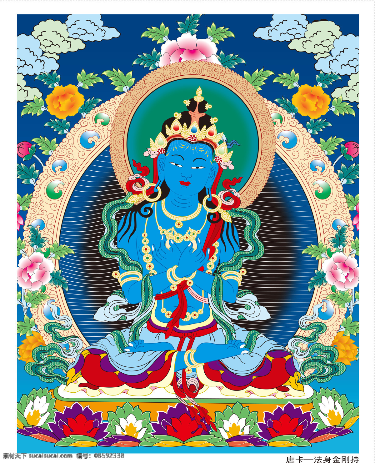 唐卡 法身金刚持 法身 金刚持 西藏 佛教 藏传佛教 密宗 宗教信仰 文化艺术