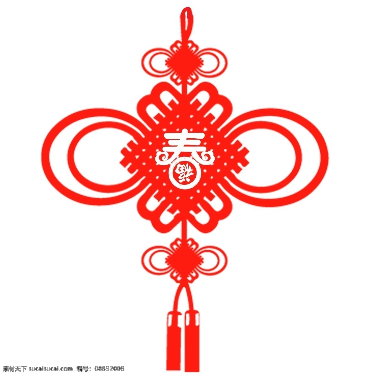 中国结 春 字 福字 剪纸 窗花 元素 福字窗花 春字剪纸