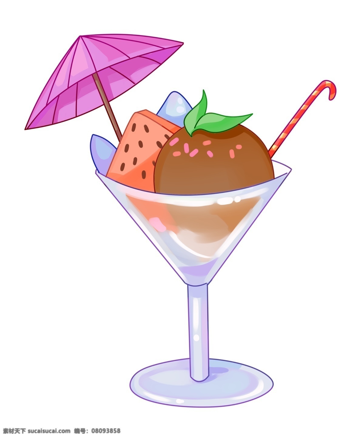 紫色 小 伞 冰淇淋 美食 甜食