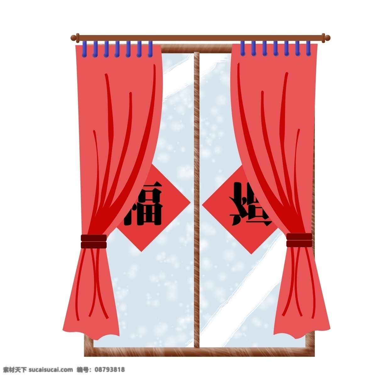 中国 风 红色 新年 福字 元素 窗帘 中国风 简约 传统 设计元素 手绘 手绘图案 元素装饰 元素设计 创意元素 手绘元素 psd元素
