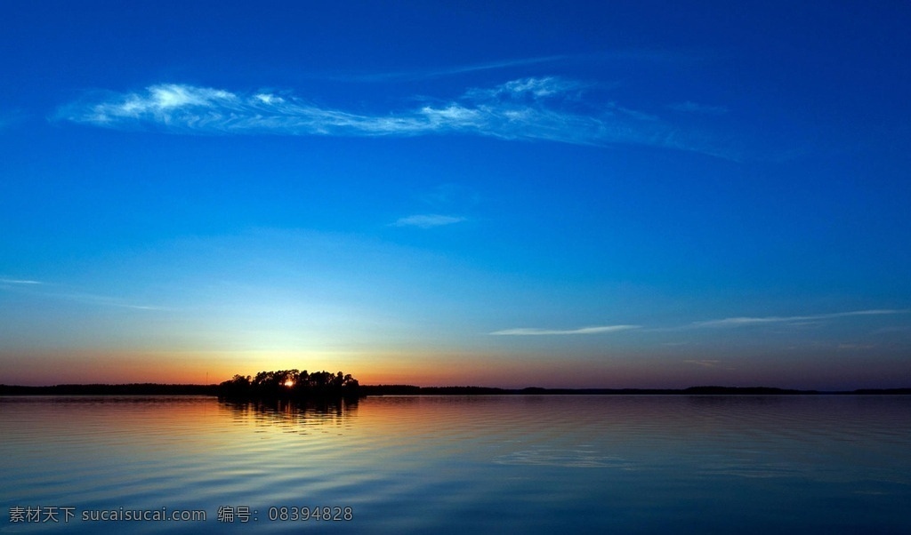 夕阳下的湖面 夕阳 湖水 蓝天 白云 夕阳下湖水 风景 jpg图片 自然景观 自然风景