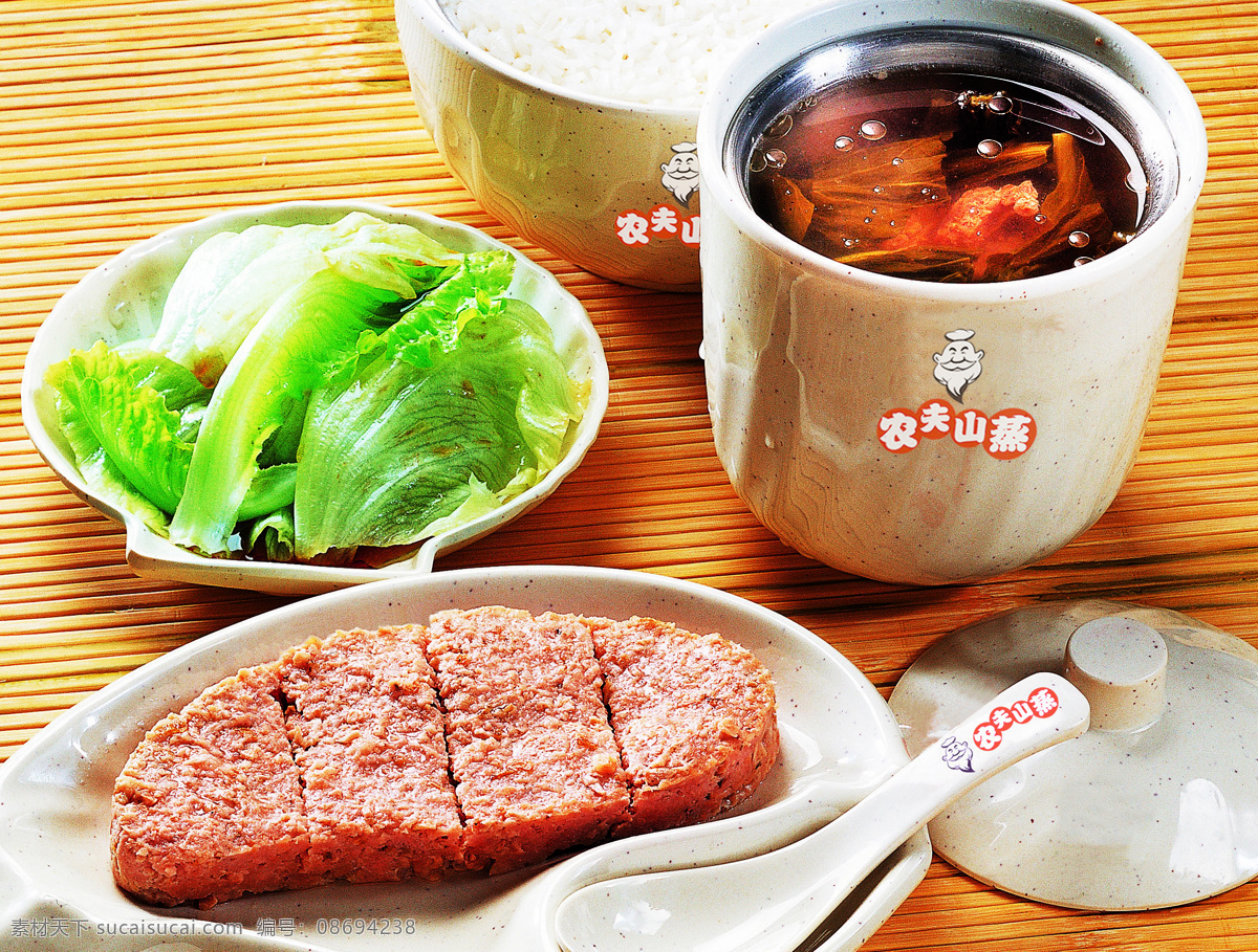 中国 美食 白菜 餐饮美食 传统美食 豆子 米饭 肉 生菜 汤 中国美食 营养套餐 香菇 早餐 农夫山蒸 psd源文件 餐饮素材