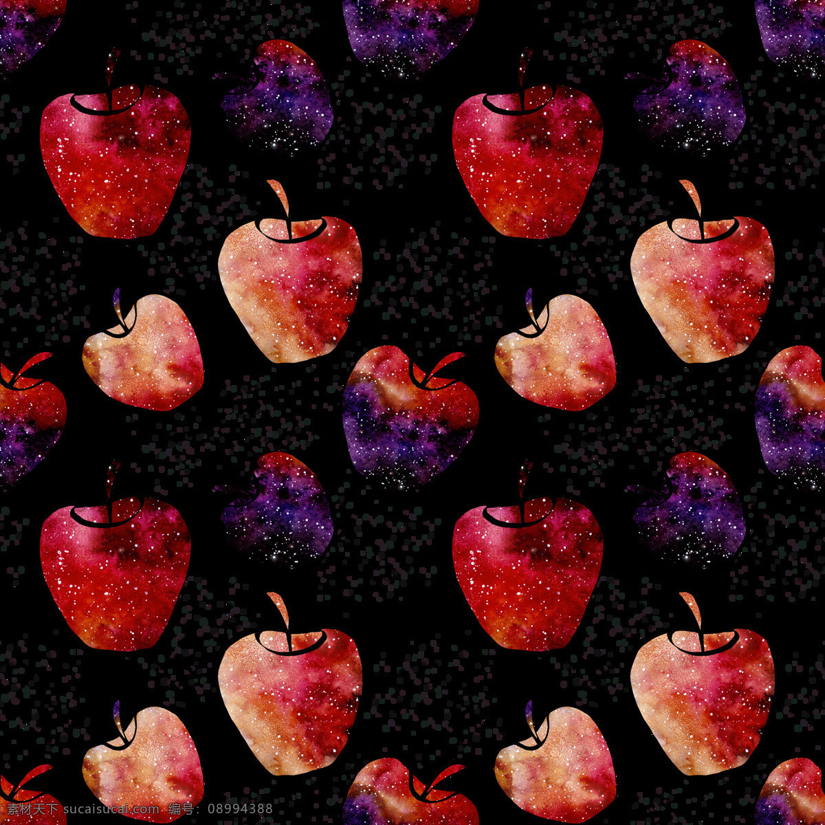 手绘 水彩 苹果 背景 透明 红色 渐变 免扣素材 透明素材 装饰图案 紫色