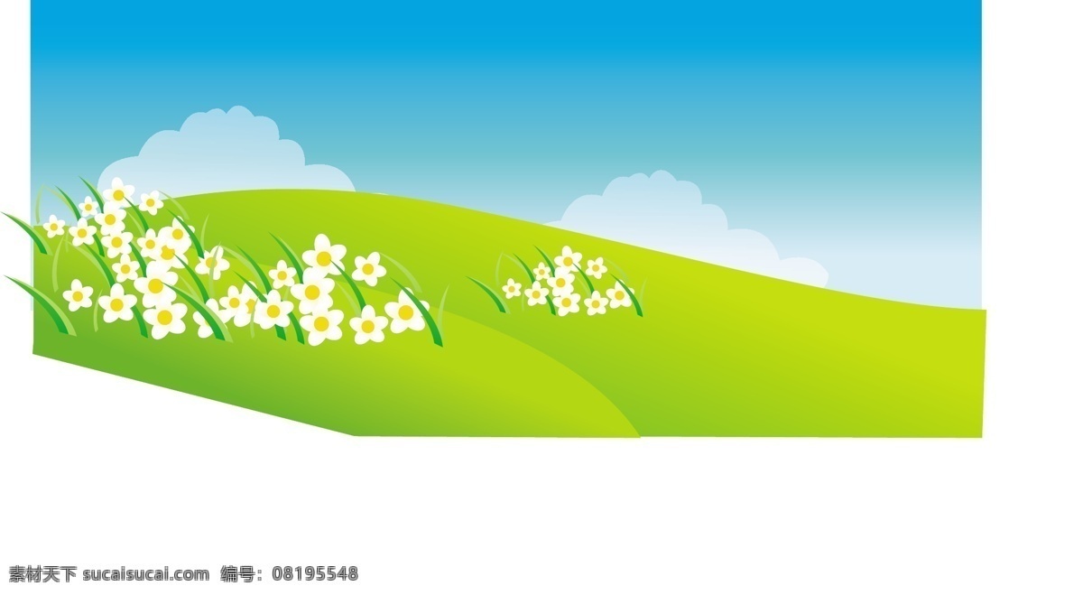 鲜花 草地 矢量图 其他矢量图