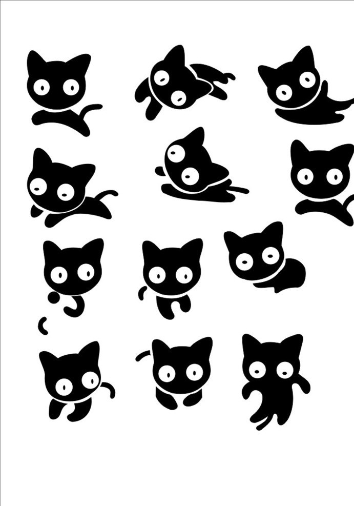 卡通猫猫 卡通 猫猫 可爱 简笔画 卡哇伊 卡通设计 矢量