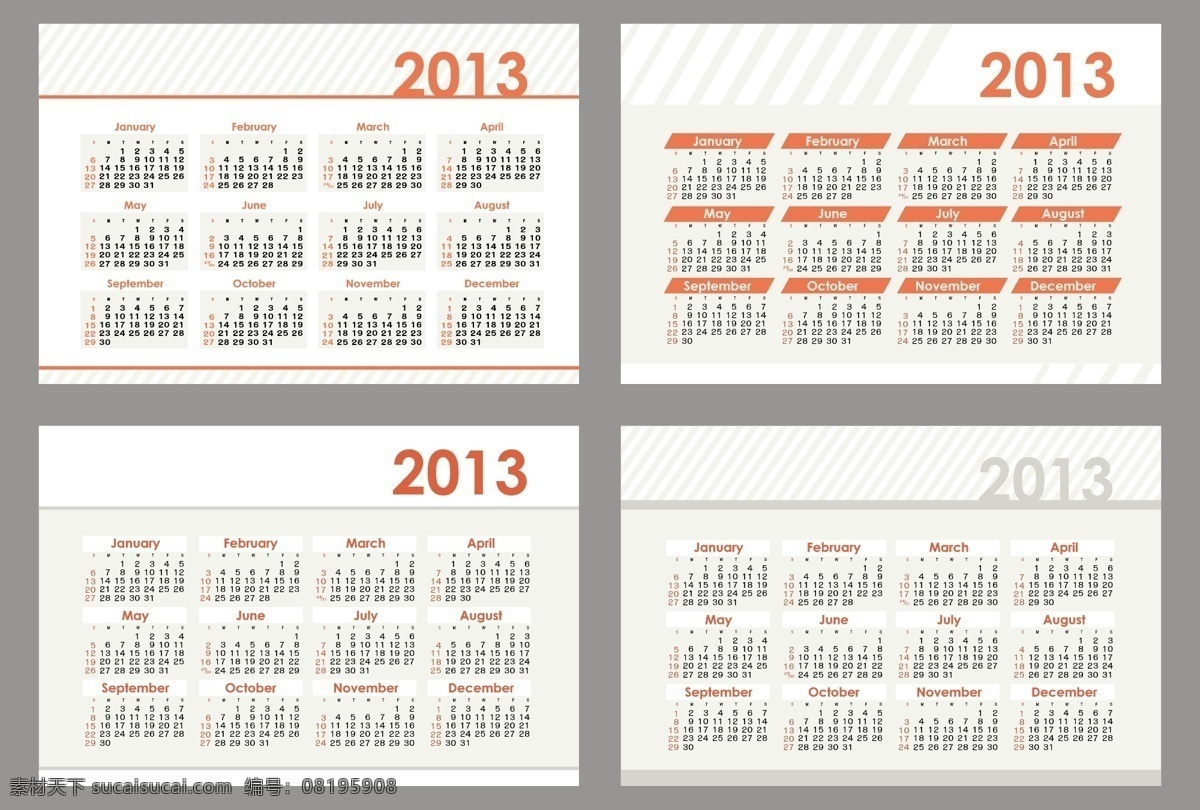 英文日历 日历 日历设计 矢量日历 新年日历 日历模板 2013 蛇年 挂历 台历 矢量素材 日历台历 白色