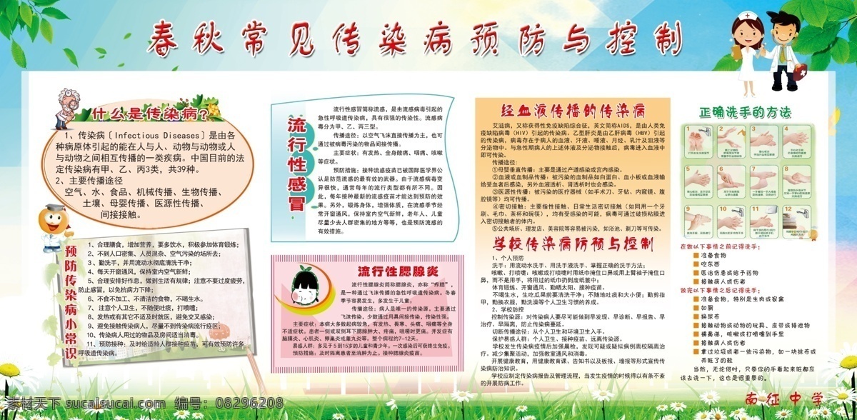学校宣传 春秋 常见 传染病 卫生宣传 学校卫生 校园宣传 卫生 宣传