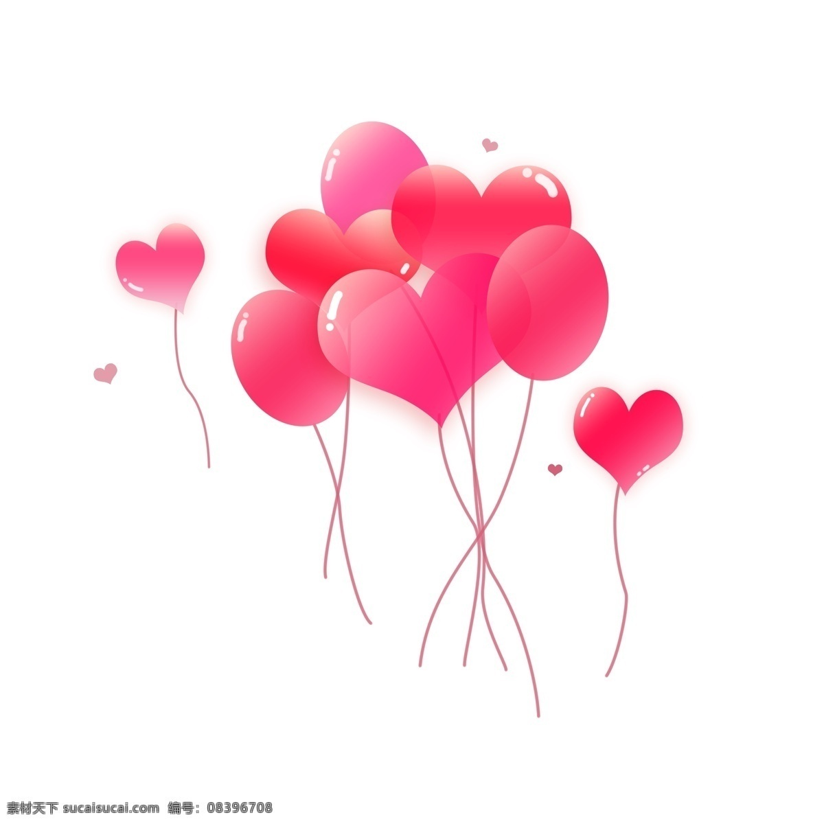情人节 粉色 浪漫 气球 节日 爱心气球 情人节元素