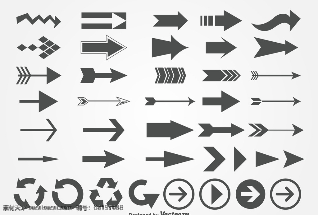 箭头 卡通箭头 矢量箭头 矢量 多样式箭头 各种箭头 标志图标 其他图标