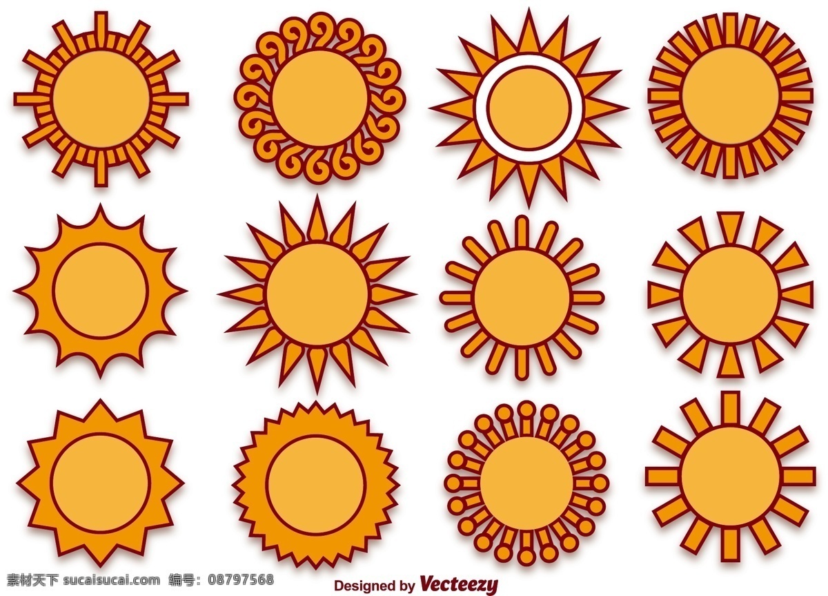太阳矢量素材 太阳图案 太阳 创意太阳 矢量素材 太阳图标 图标 阳光