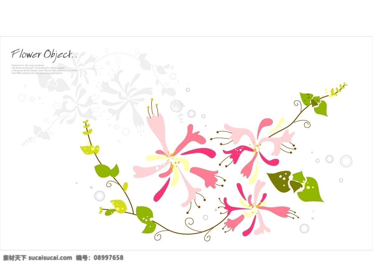 矢量 鲜艳 花朵 素材图片 背景 彩绘 花卉 简约 矢量素材 线条 矢量图 花纹花边