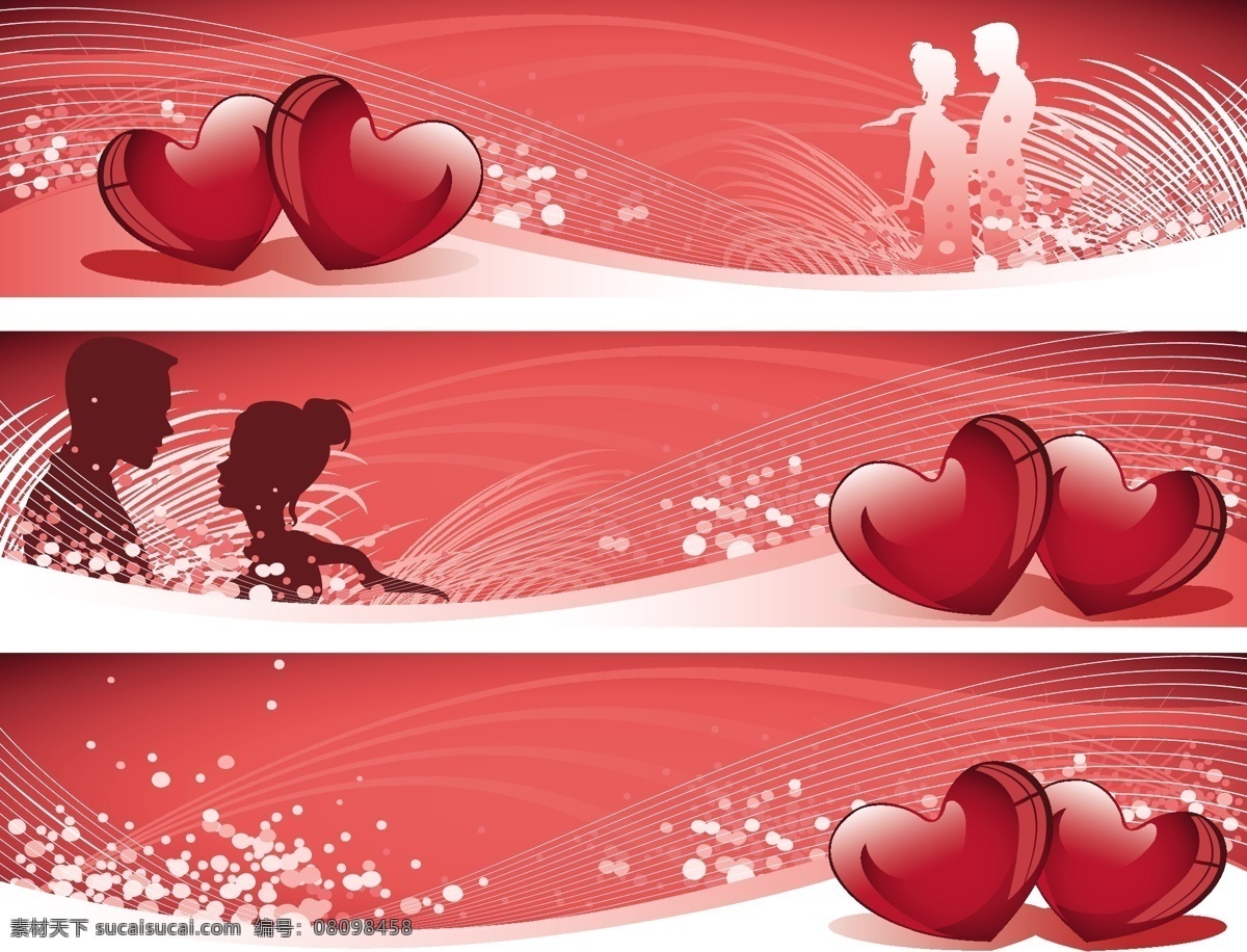 情人节 banner 矢量 背景 动感线 情侣 人物剪影 矢量素材 矢量素材包 矢量素材库 矢量节日 心形 水晶心 矢量素材下载 矢量素材网 矢量素材报 节日素材 情人节七夕