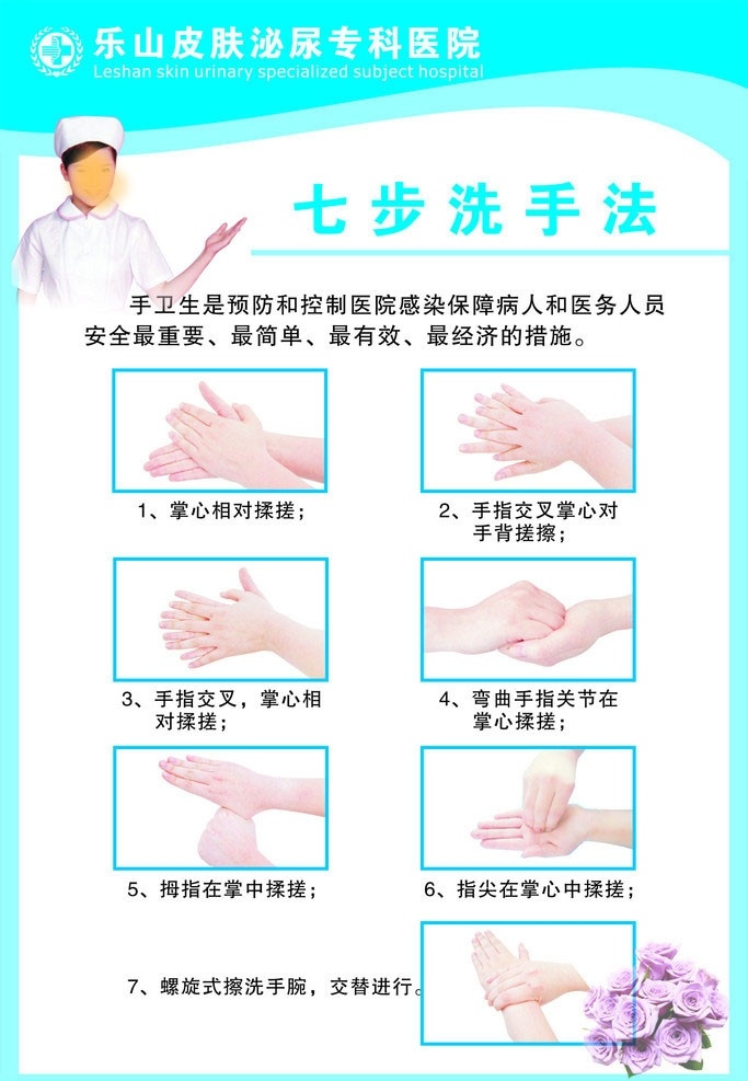 七步洗手法 医院 医疗 医院制度 其他设计 矢量