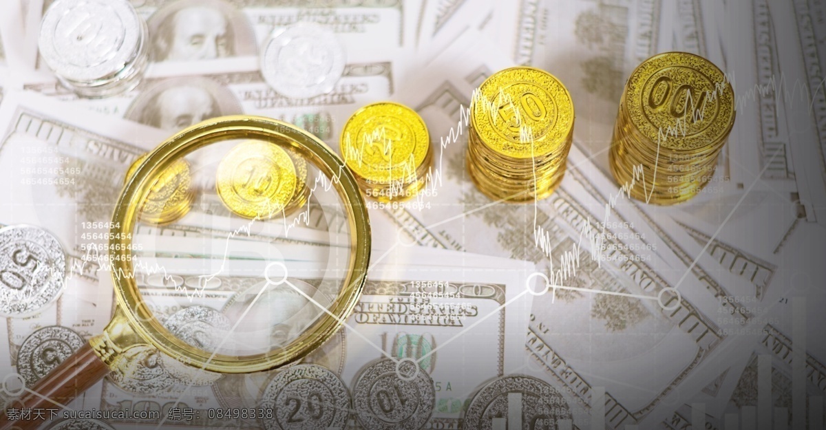 创意 金融 货币 背景 合成 商务 商业 光效 科技 电子 放大镜 理财 家庭支出