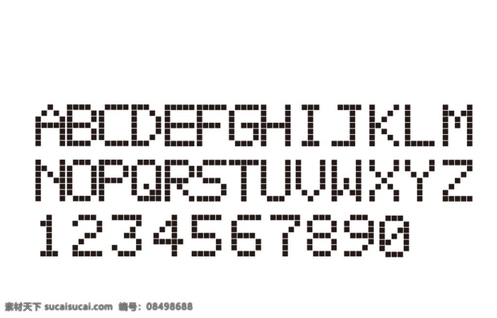 led 数字 英文 字母 显示屏 英文字母 阿拉伯数字 矢量图 pdf