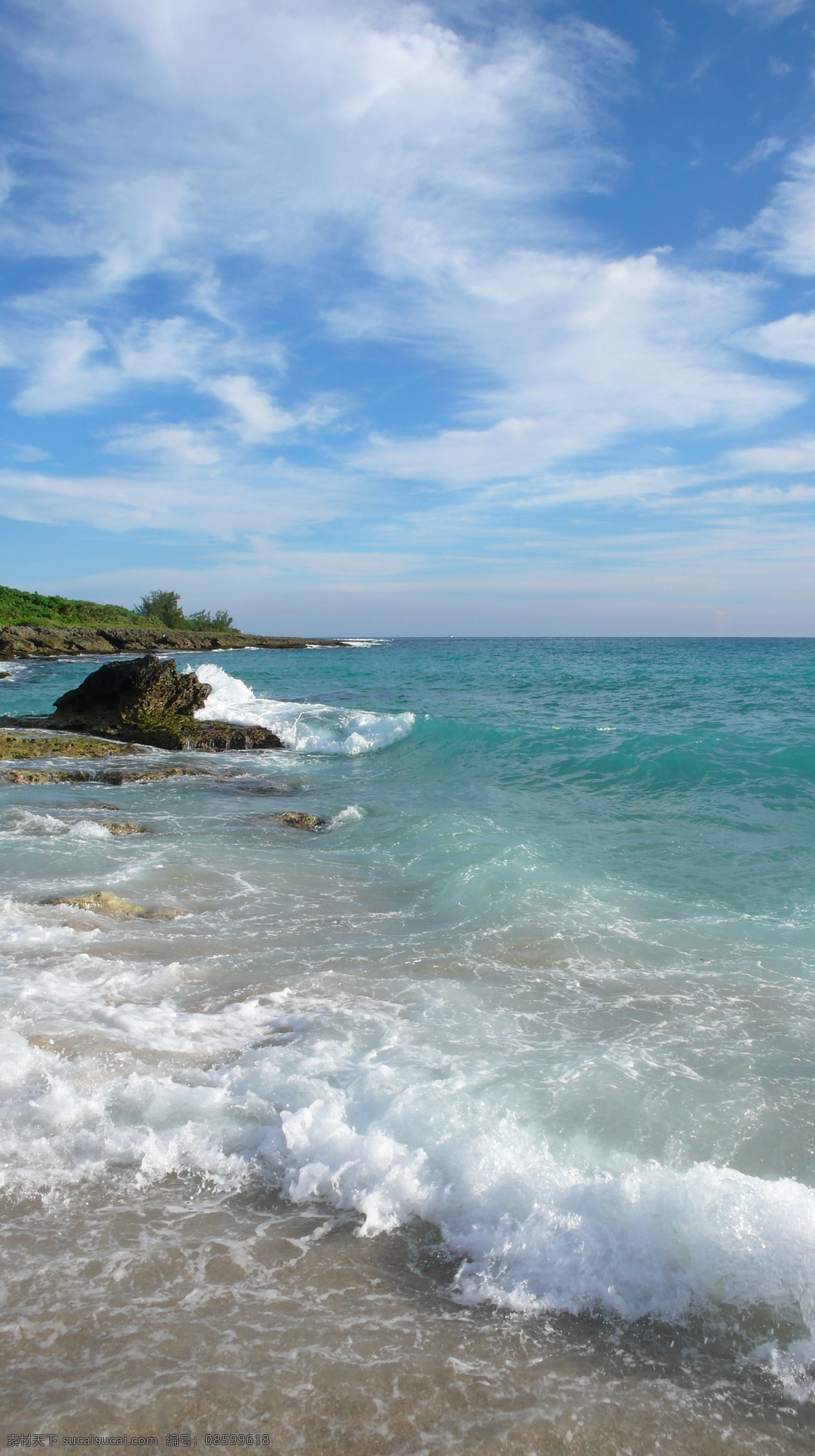 高清 美丽 海边 浪花 大海 海面 海水 海滩