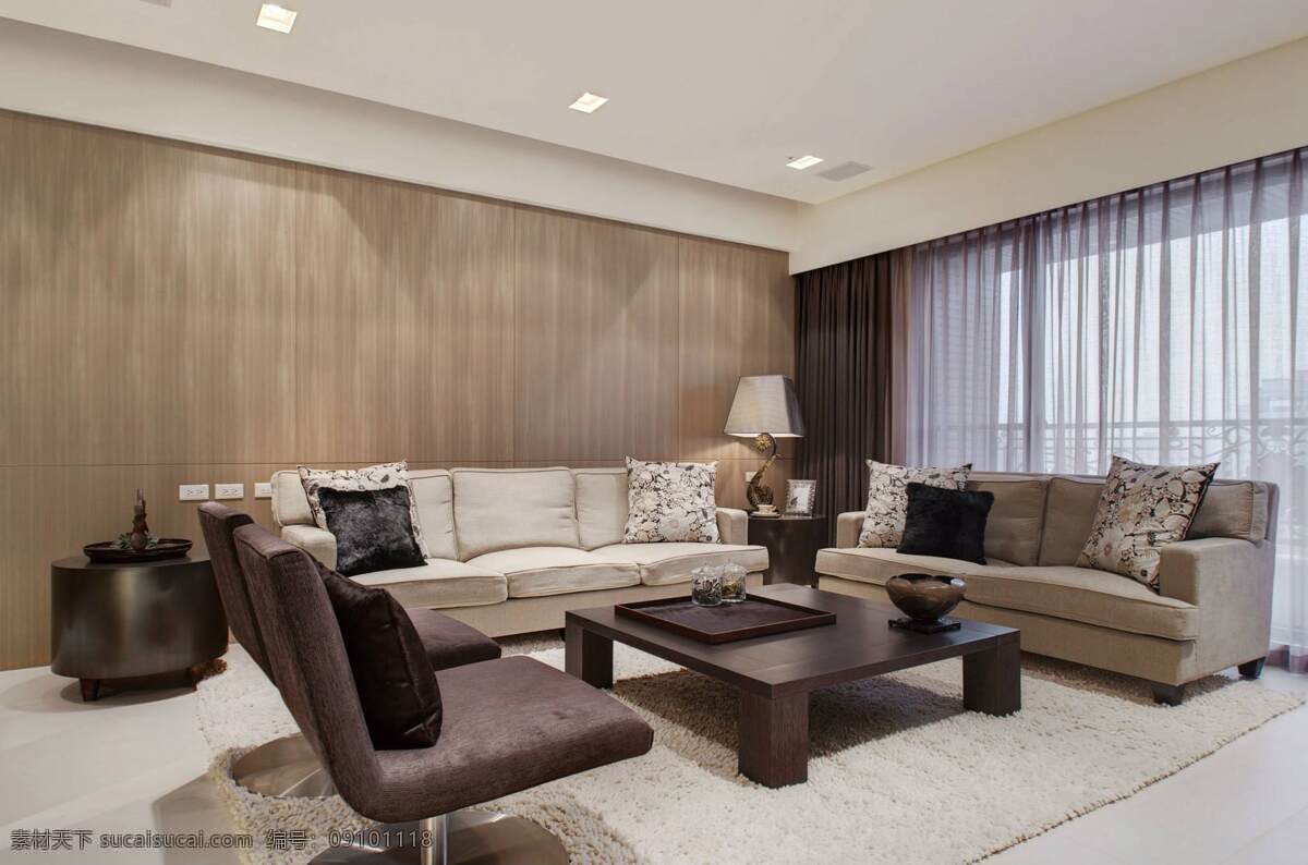 中式 雅致 客厅 浅褐色 木制 背景 墙 室内装修 客厅装修 木制背景墙 浅色地板 浅色地毯
