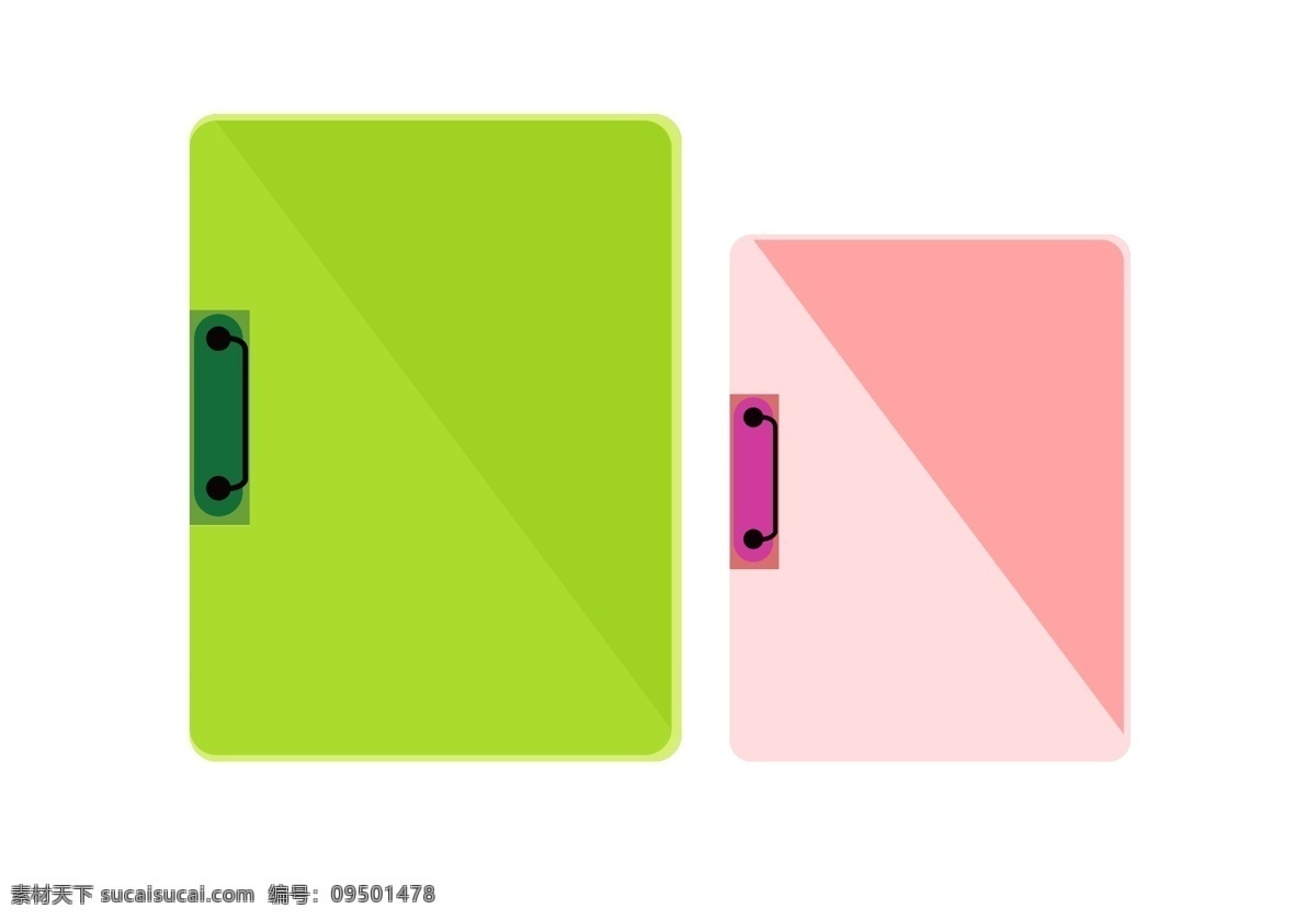 两个 办公 用具 插画 办公用具 绿色 红色 绿色办公用具 红色办公用具 办公用品 学习办公 工作