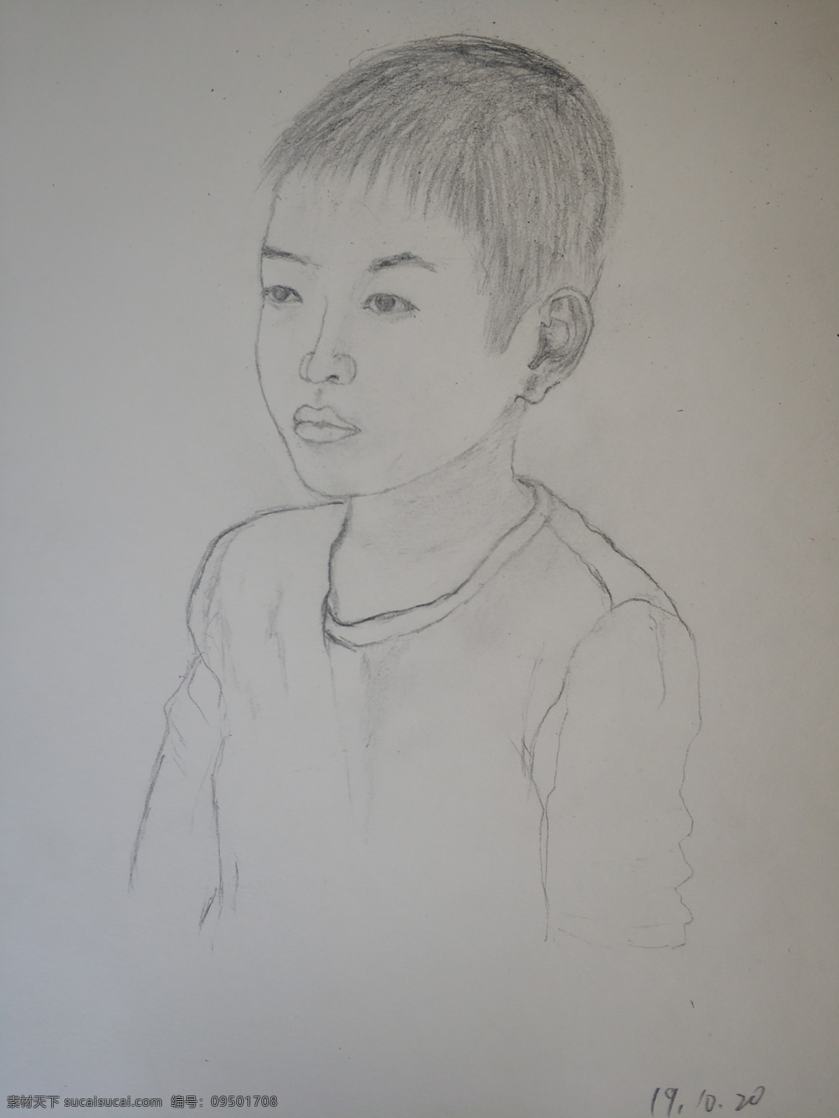 素描 铅笔画 国画 男孩 人物 文化艺术 绘画书法