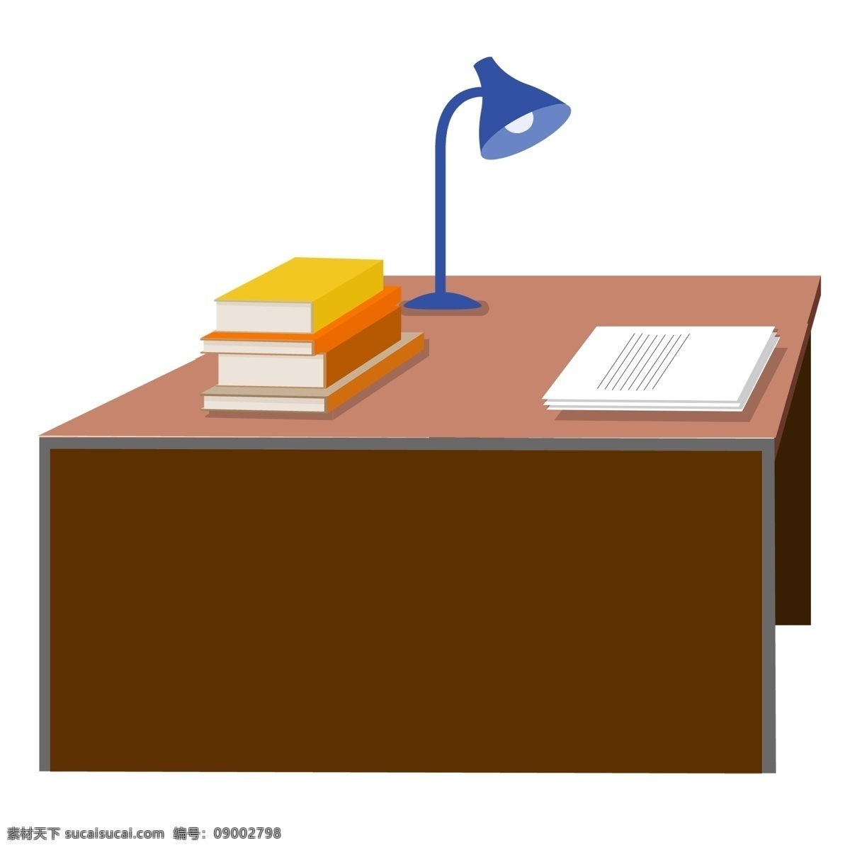办公用品 桌子 插画 办公的台灯 卡通插画 办公文具 办公插画 办公室用品 办公的桌子