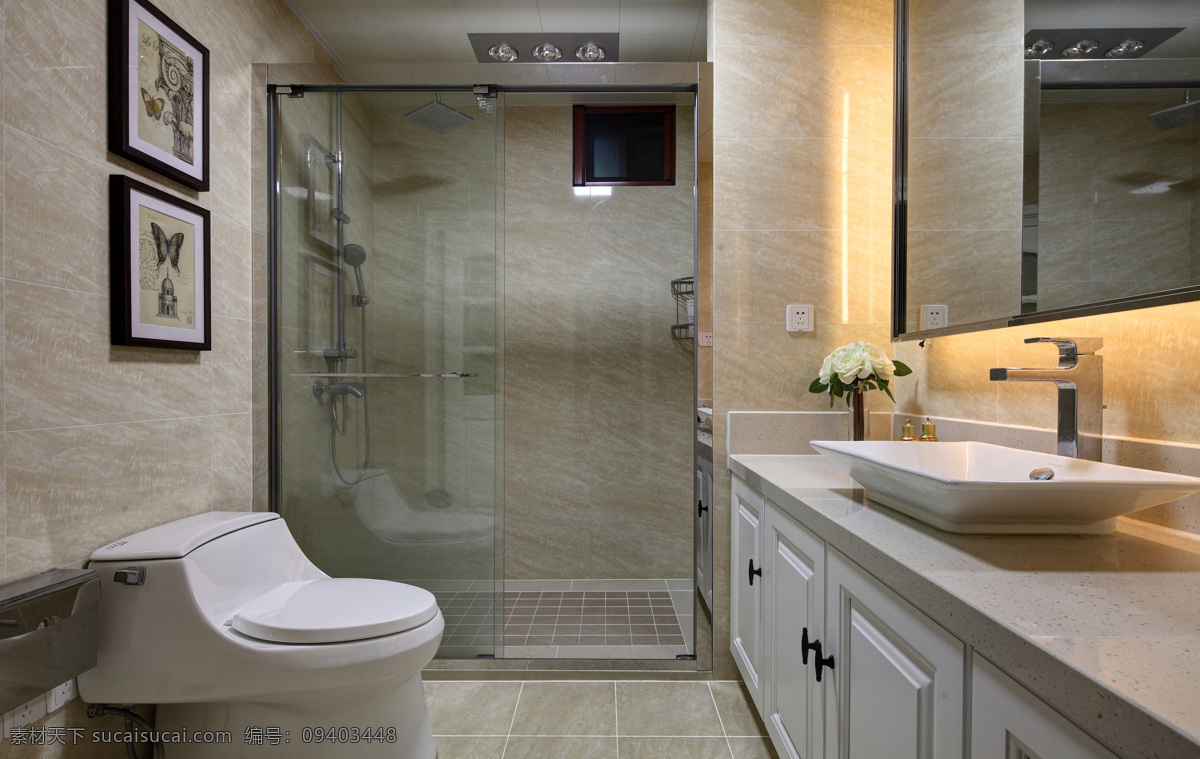 浴室 卫生间设计 干湿分离 洗手台 面盆 建筑园林 室内摄影