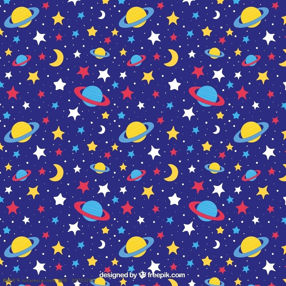 彩绘 宇宙 星体 无缝 背景 星星 太 无缝背景 背景与底纹 底纹边框 背景底纹