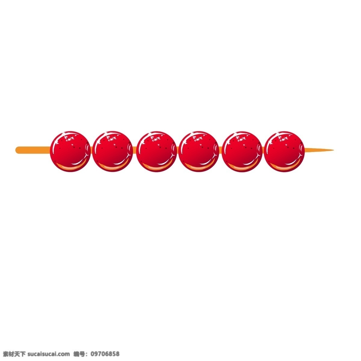 糖葫芦 分割线 插画 糖葫芦分割线 食物分割线 红色的分割线 漂亮的分割线 喜庆分割线 创意分割线