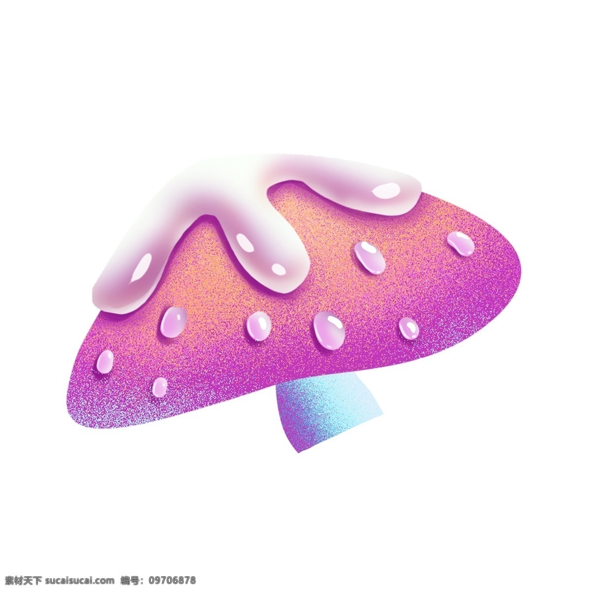 渐变 炫彩 彩色 蘑菇 绘画 插画元素 设计元素 卡通 简约 小清新 精致