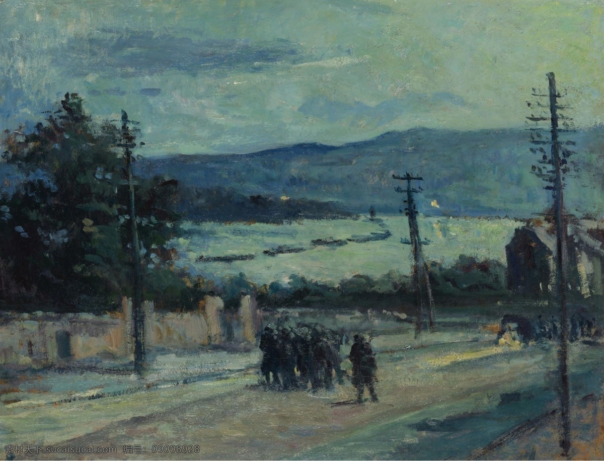 1917 大师 画家 风景画 静物 油画 建筑 装饰画 road the rolleboise luce maximilien 人物 高清 西方 国外 现代 家居装饰素材