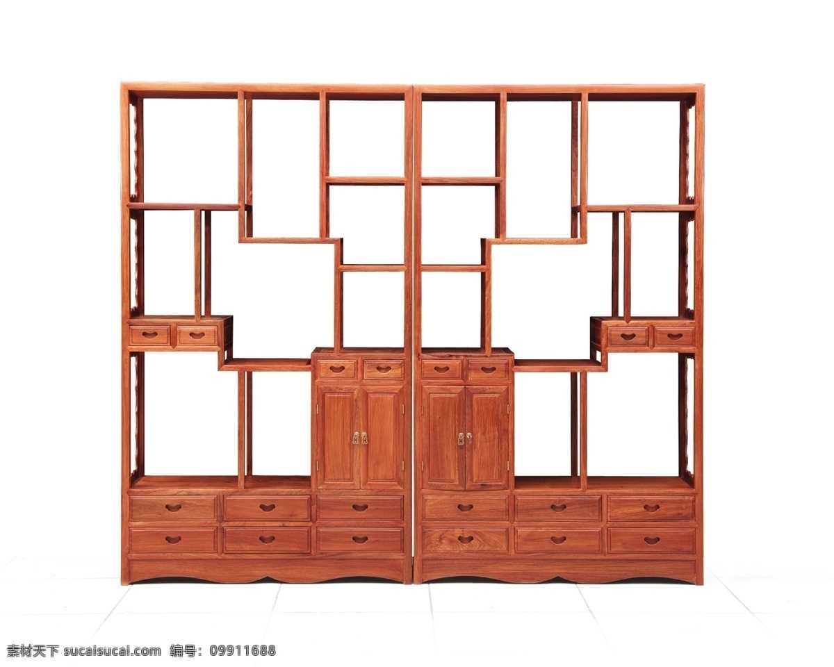 博古架 中式书架 古玩架 红木家具 中式书房 书房摆件 画册设计