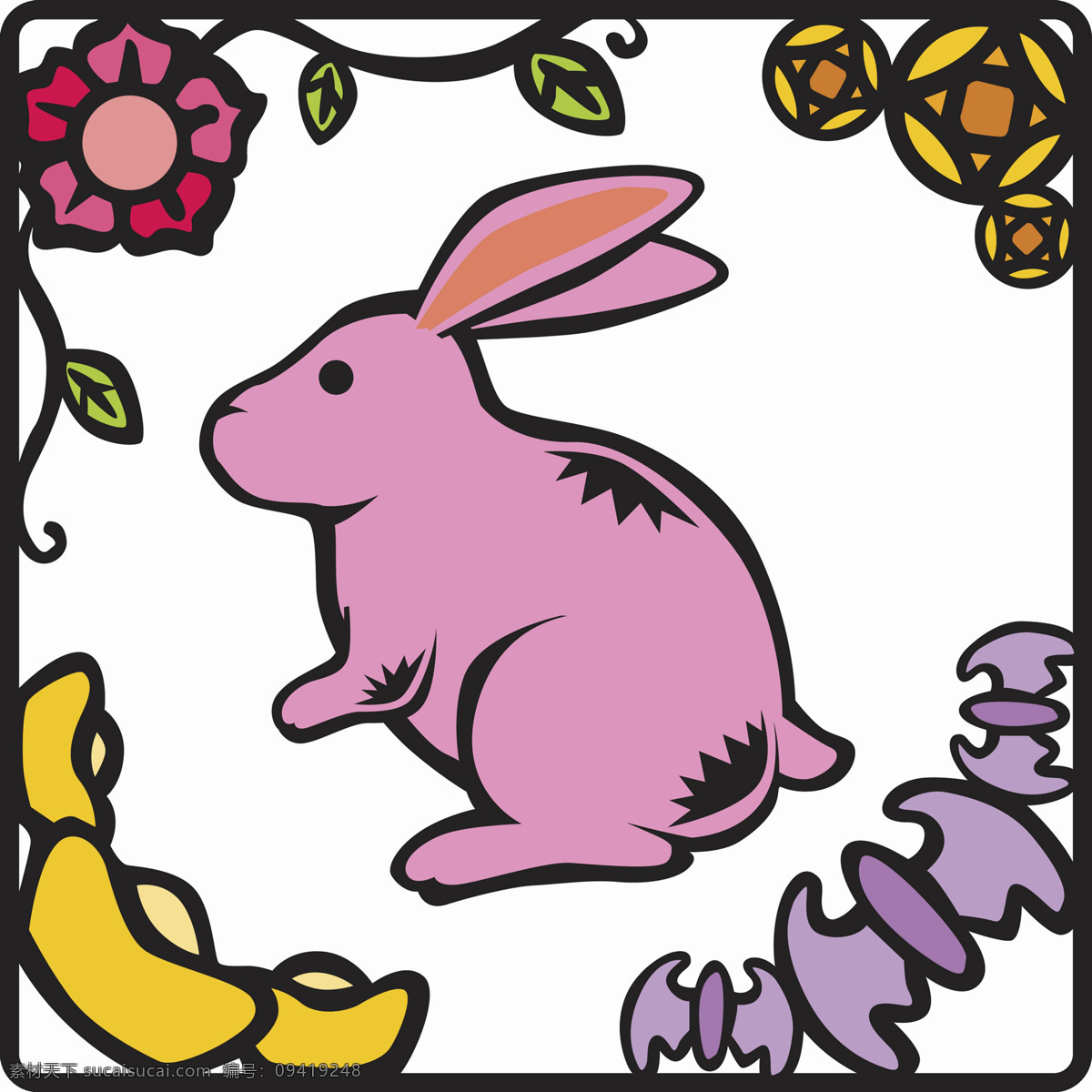 蝙蝠 插画 动漫动画 卡通 卡通兔 漫画 兔 设计素材 模板下载 兔子 兔年 生肖 元宝 插画集