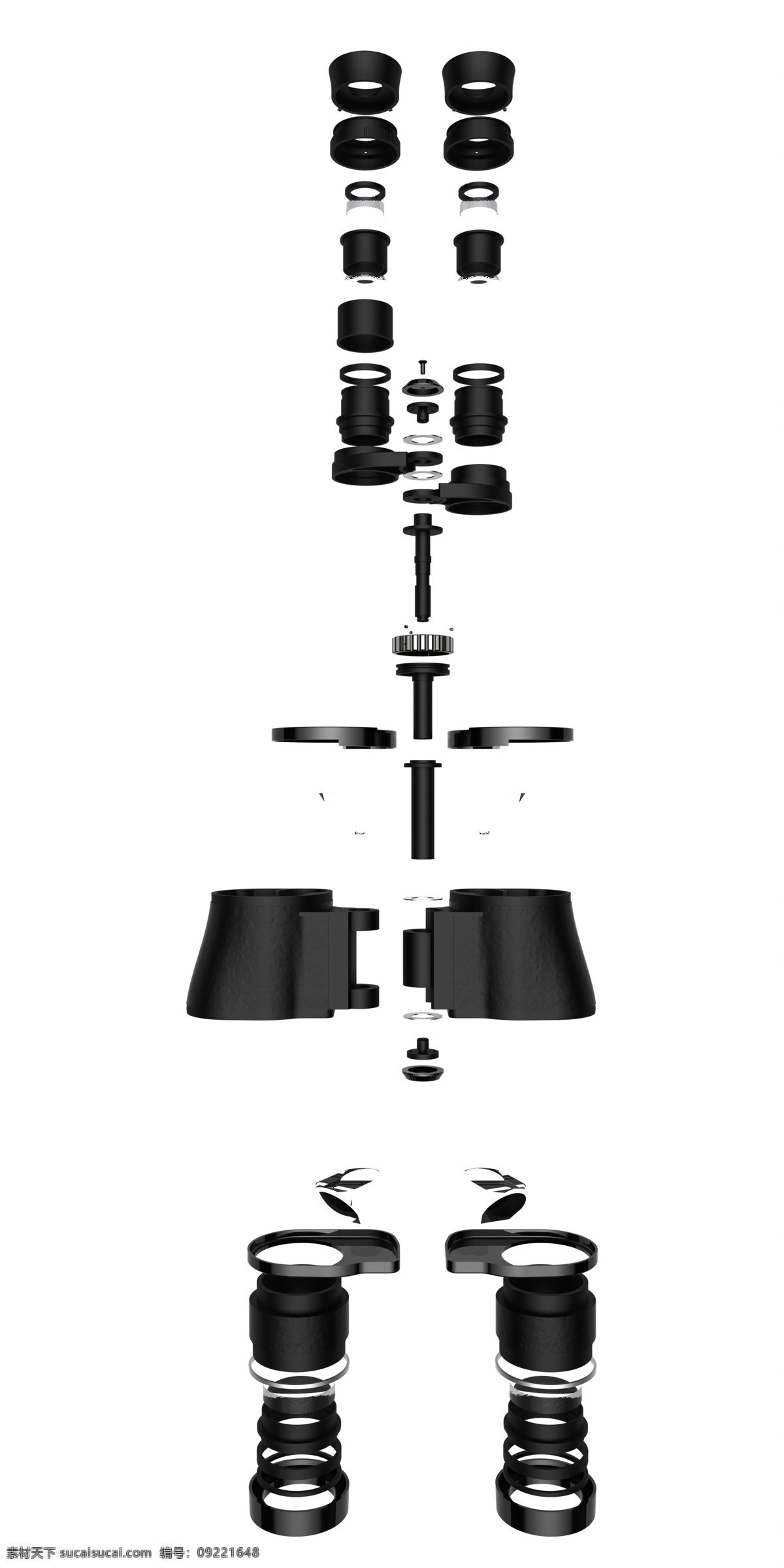 详细 双筒 望远镜 爆炸 解剖 3d模型素材 其他3d模型
