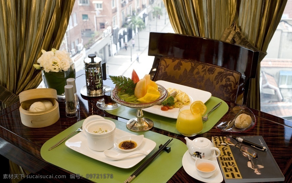 小资 情调 西式 早茶 西式早餐 小资情调 营养 早餐 蛋糕 餐具 红茶 橙汁 水果 饮料 时尚生活 精致生活 家居生活 生活百科