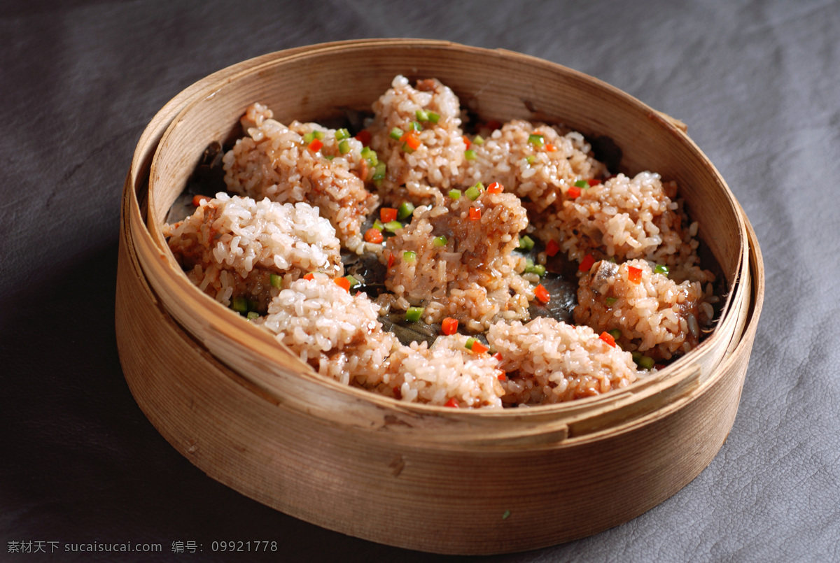 糯米蒸排骨 粉蒸排骨 粉 蒸排骨 粉蒸 排骨 蒸碗 餐饮美食 传统美食