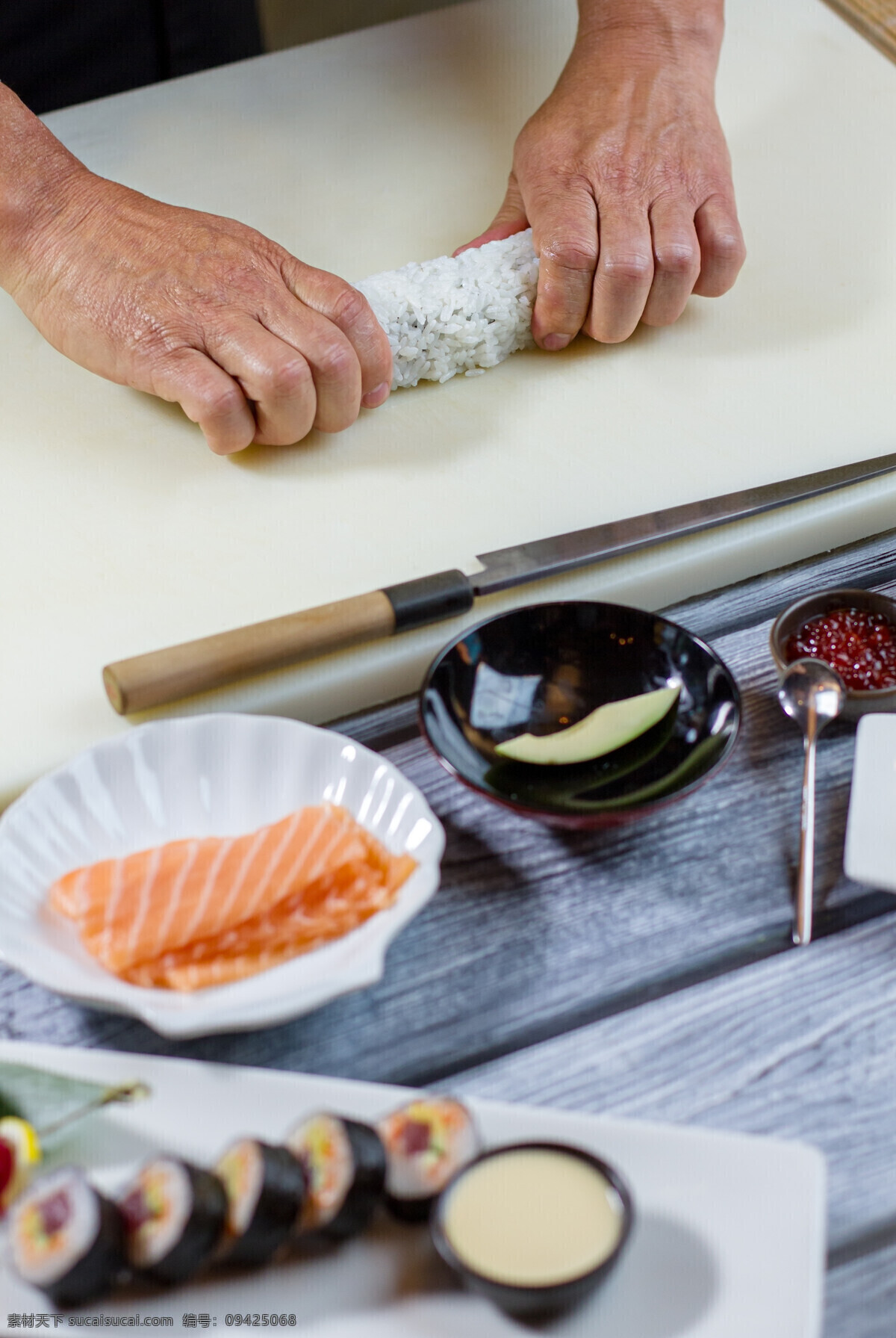 寿司制作过程 职业 日本 寿司 制作 过程 白色