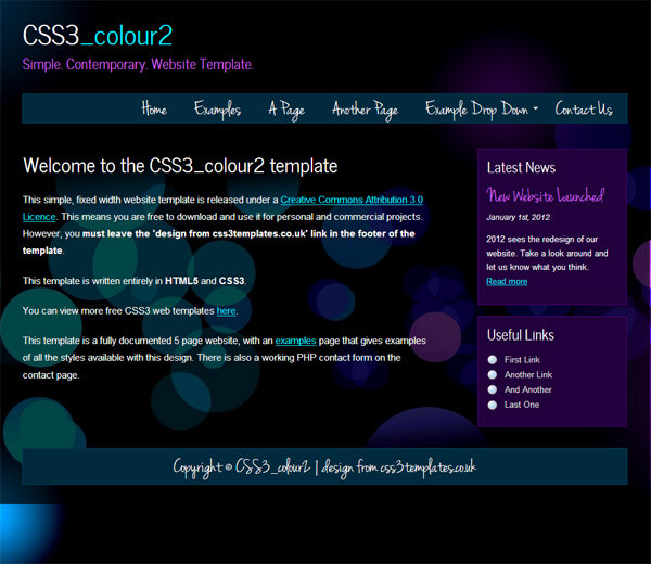 时尚 色彩 css3 模板 简单 网页素材 网页模板