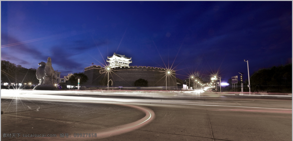 古城夜景 陕西 陕北 榆林 南门 古城 瓮城 夜景 摄影图库 旅游摄影 人文景观