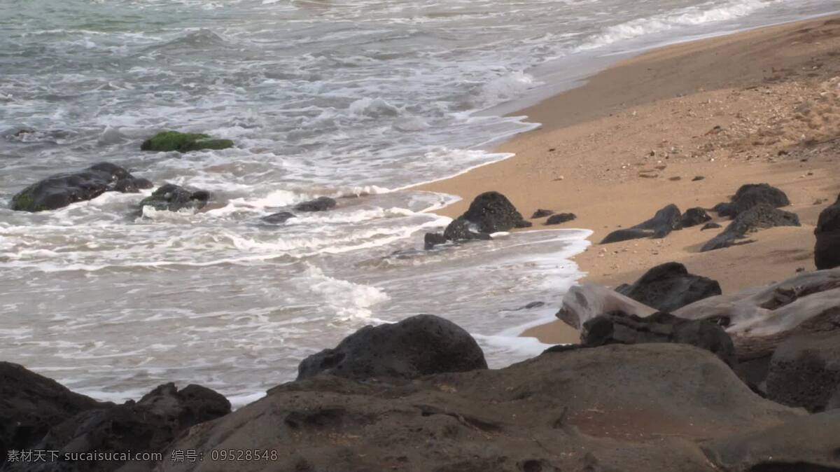 波浪 卷 夏威夷 海滩 上 股票 视频 沙 视频免费下载 波 辊 在夏威夷 清澈的水 其他视频