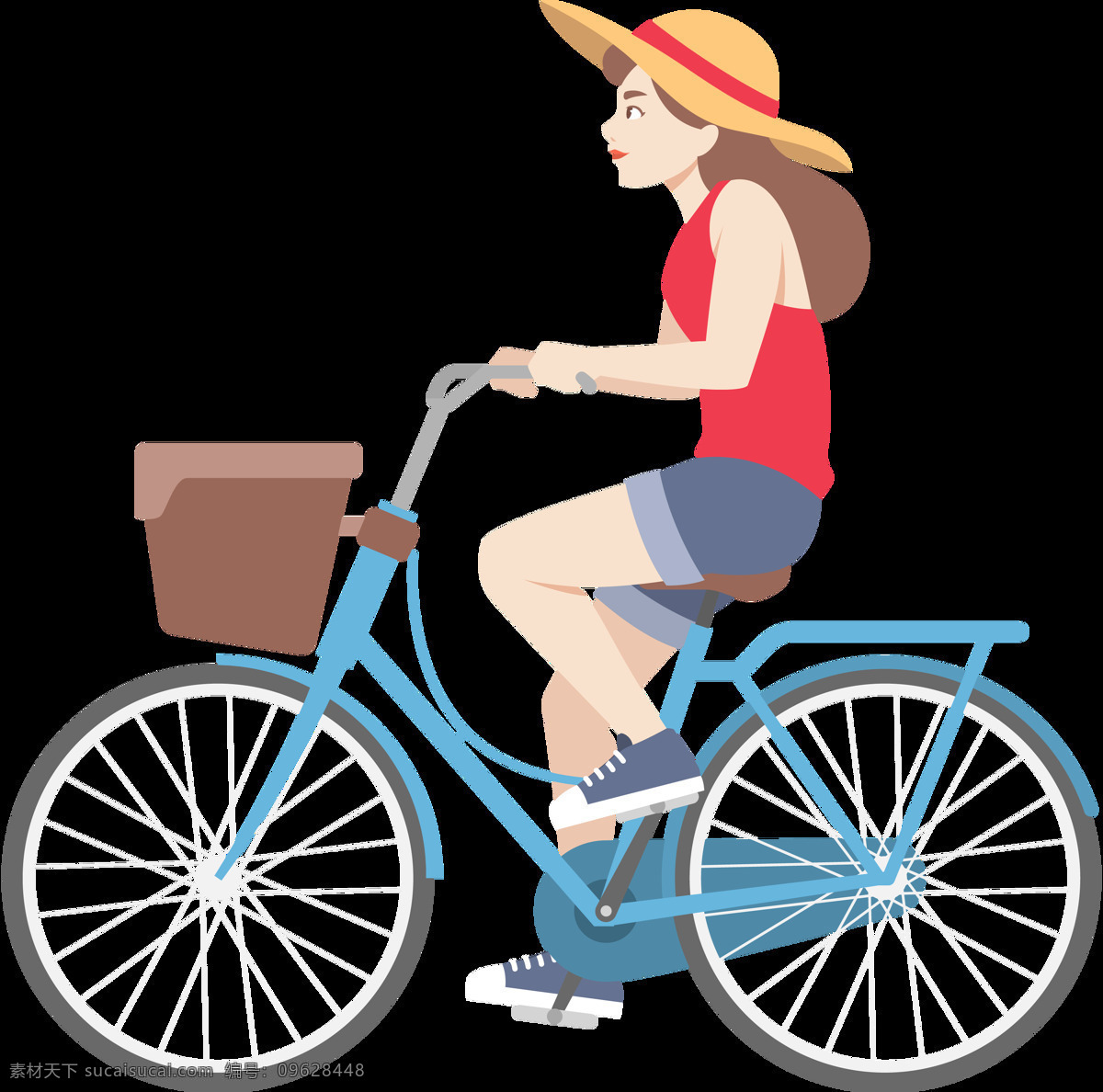 女孩 骑 自行车 插画 免 抠 透明 图 层 共享单车 女式单车 男式单车 电动车 绿色低碳 绿色环保 环保电动车 健身单车 摩拜 ofo单车 小蓝单车 双人单车 多人单车